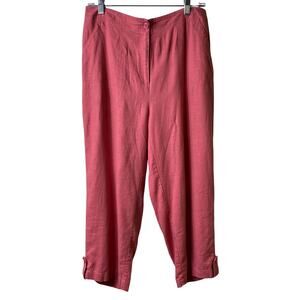 Napa Valley Linen Blend Pink High Rise Capri Pants S 12 (2549)